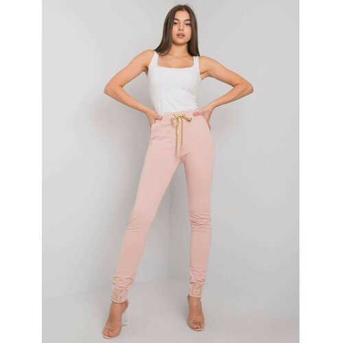 Fashion Hunters Dusty pink sweatpants with an application Slike