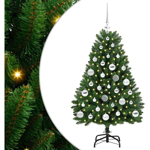 vidaXL Umestno božično drevo z LED lučmi Zelena 120 cm PVC in kovina, (5000067386) Cene