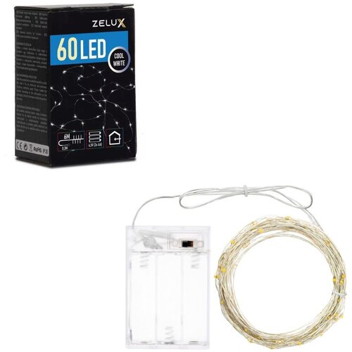 Zelux Baterijske micro LED lučke 60 LED 6m hladno bele Cene