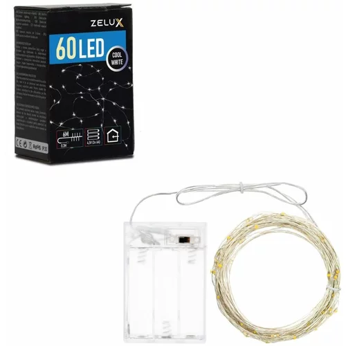 Zelux Baterijske micro LED lučke 60 LED 6m hladno bele