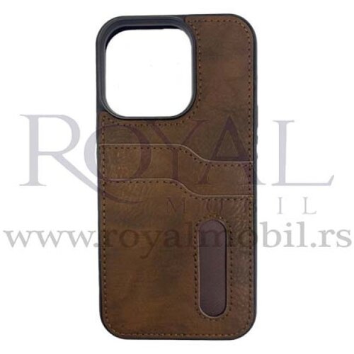  futrola leather No1 sa džepićem za iphone 14 pro (6.1) braon Slike