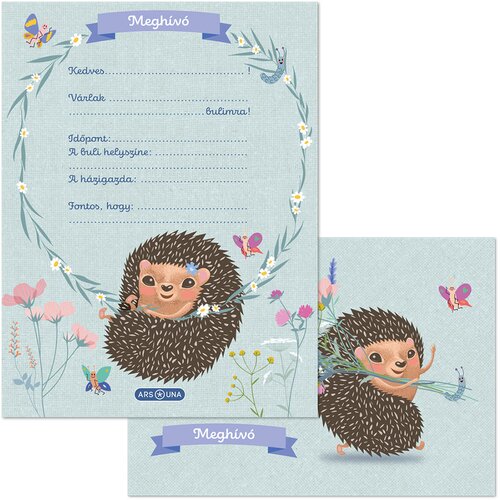 Ars Una Fresh Flowers, set pozivnica s motivom ježa, 10 kom, s kuvertama Cijene