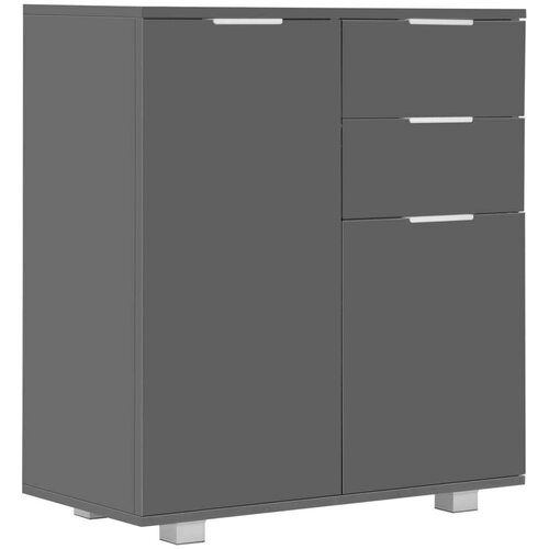  Komoda visoki sjaj siva 71x35x80 cm od iverice Slike