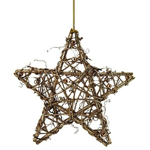  Dekorativna zvezda (20 cm, ratan, bronasta) Cene