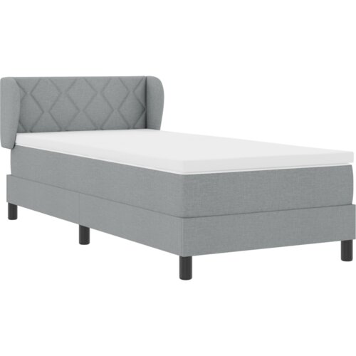 VidaXL Krevet na okvir s madracem Svjetlosiva 90x190 cm Tkanina Slike
