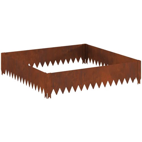 vidaXL Robovi trave 100 x 100 x 20 cm Jeklo Rjav, (5000301438) Cene