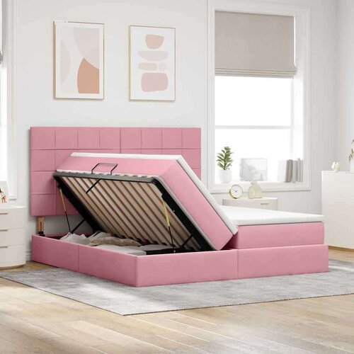  Krevet s od storage s madracem Ružičasta 180 x 200 cm Bar&amp;scaron;un Slike