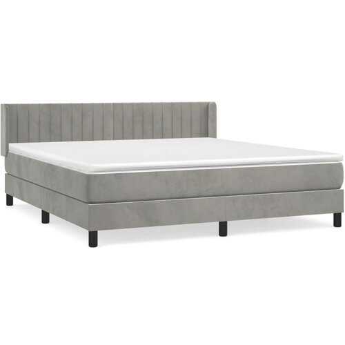Maison Chic Box spring postelja - Vzmetna postelja z vzmetnico svetlo siva 160x200 cm žamet SL3644, (21901148) Cene