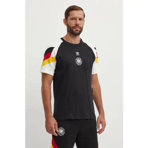 Adidas Bombažna kratka majica moška, črna barva, IY7052