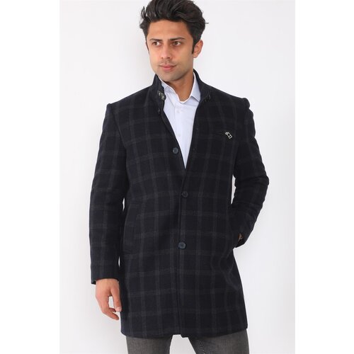 Dewberry PLT8367 MEN'S COAT-PATTERNED NAVY BLUE Cene