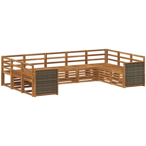  Set vanjskih sofa 7 kom. Prirodna Čvrsto drvo akacije Smeđa Slike
