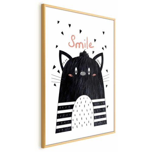  Plakat - Smile 40x60 Zlatni okvir s margom Cene