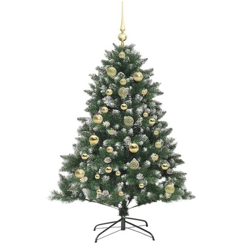 VidaXL Umjetno božićno drvce s stalakom Zelena 105 x 105 x 150 cm Slike