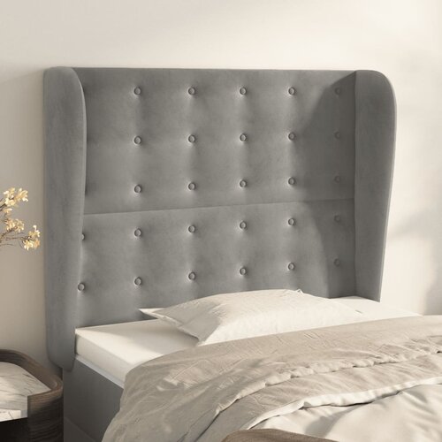  Uzglavlje s u&scaron;ima svjetlosivo 93x23x118/128 cm bar&scaron;unasto Cijene