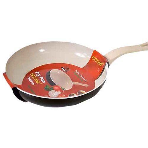 Dekor Keramički tiganj, 24cm, Crno-krem Cene