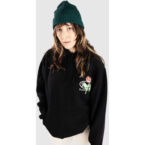 Petals and Peacocks Flower Shop Pulover s kapuco black Slike
