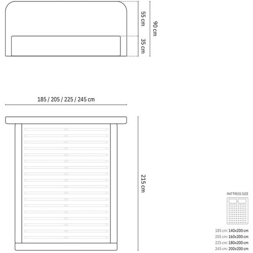 Micadoni Tamno plavi tapecirani bračni krevet s prostorom za odlaganje s podnicom 140x200 cm Elizabeth &amp;ndash; Slike