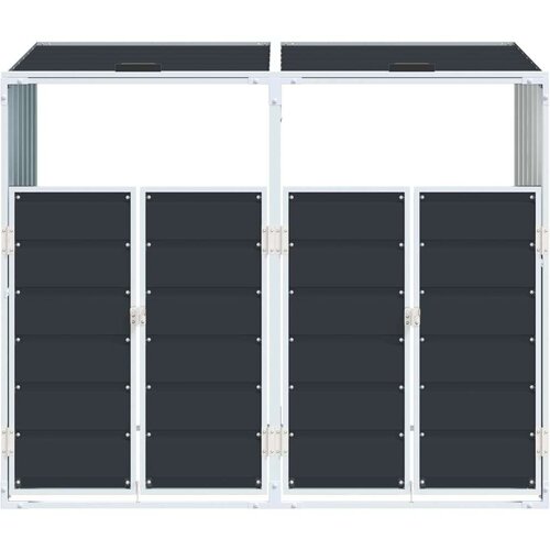 VidaXL spremi&amp;scaron;te za 2 kanta za otpad antracit 144x81x113 cm čelično Slike