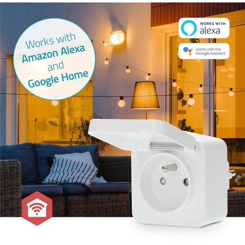Nedis ZBPO130EWT - Pametna utičnica Smartlife 3680W/230V/ Tip E/16A Wi-Fi Tuya IP44 Slike
