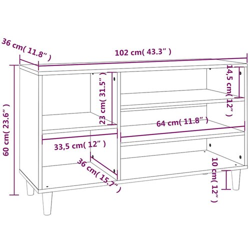  za cipele boja betona 102x36x60 cm konstruirano drvo Slike