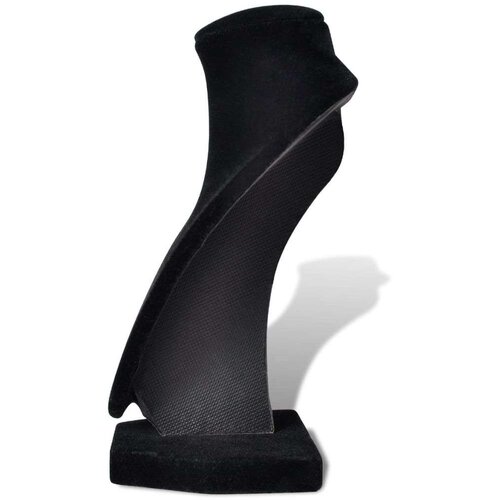 VidaXL stalak/poprsje za ogrlice flanelsko crno 4 komada Slike