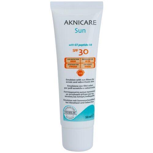 Synchroline Aknicare Sun emulzija za sončenje za aknasto kožo in seboroični dermatitis SPF 30 50 ml Cene
