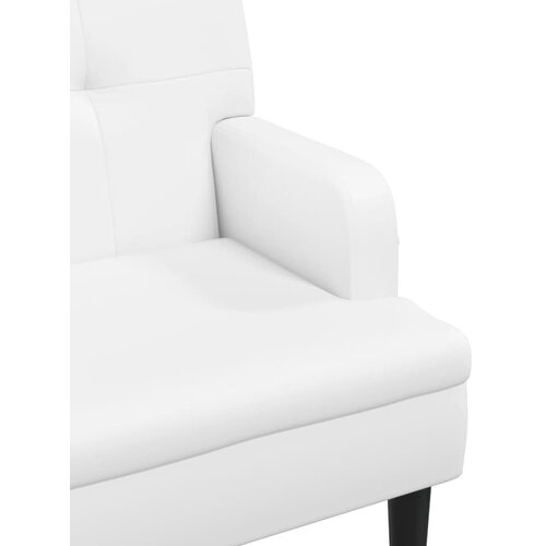  Klupa s naslonom bijela 112 x 65,5 x 75 cm od umjetne kože Slike