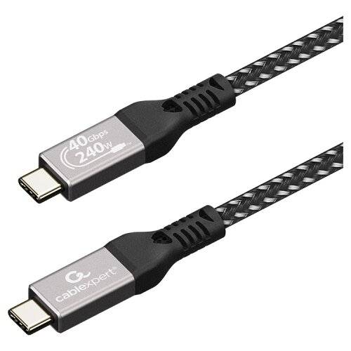 Gembird USB USB4 Gen 3&amp;times;2 kabl 240W, 40 Gbps Type-C to Type-C Power Delivery (PD) charging &amp;amp; data cable, 0.5 m GEMBIRD CCBP-USB4-CMCM240-0.5M Slike