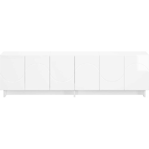  TV stalak 140 x 34,5 x 40 cm Bijela visokog sjaja Slike