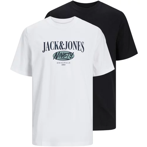 Jack & Jones Majica 'COBIN' plava / puder roza / crna / bijela