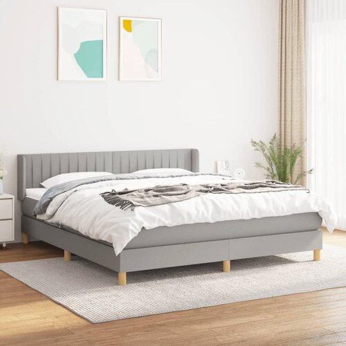 The Living Store Box spring postelja z vzmetnico svetlo siva 180x200 cm blago - Box Spring Postelja, (21516025) Slike
