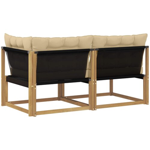  Set vanjskih sofa Čvrsto drvo akacije Bijela Slike