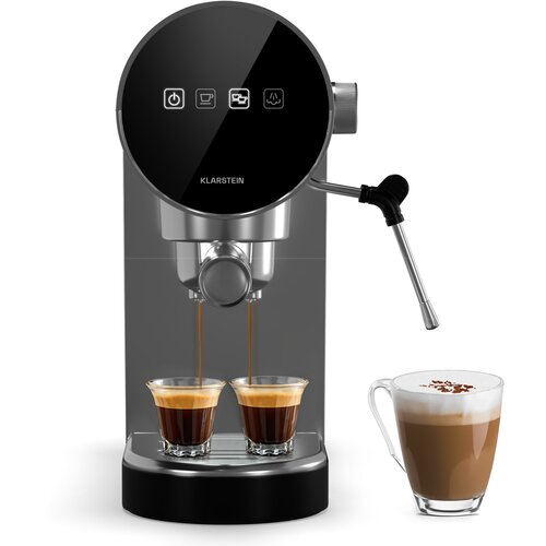 Klarstein Furore, aparat za espresso iz nerjavečega jekla, kompakten, 20 barov, digitalni zaslon, 2 skodelici Cene