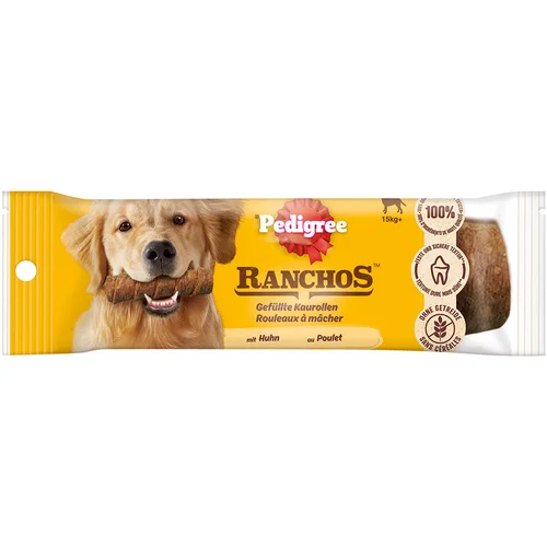 Pedigree 2 + 1 gratis! 3 x Ranchos pasji prigrizki - Ranchos polnjeni žvečilni zvitki Maxi Piščanec (3 x 80 g)