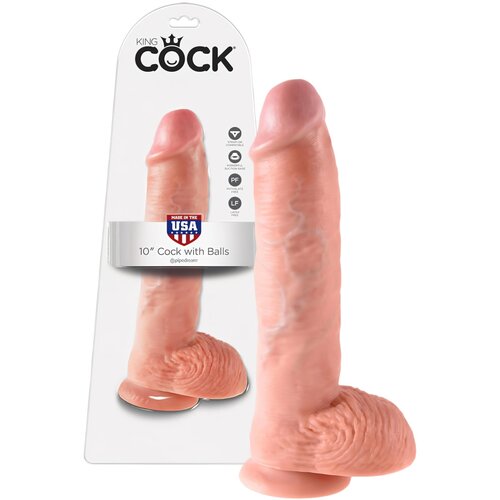 King Cock 10 testisa veliki dildo (25 cm) - prirodan Cijene