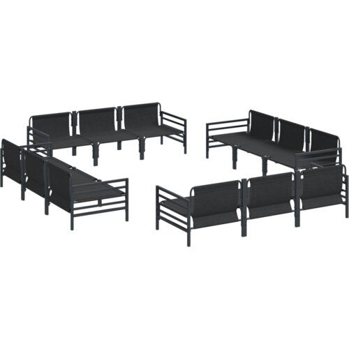VidaXL Vrtna sedežna garnitura 12 pcs Antracitna Jeklo Slike