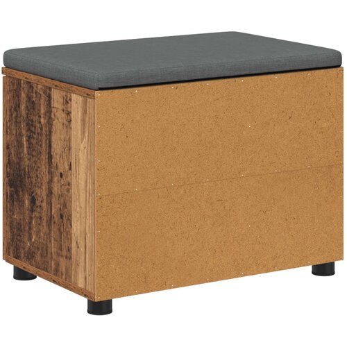  Klupa za hodnik s jastukom s policom Staro drvo 60 x 38 x 46 cm Slike