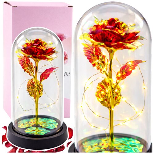 Eternal Rose In Glass Crystal Dome LED Lighting Red 21x11cm Cijene