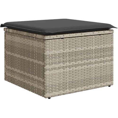  Vrtni tabure s jastukom svijetlosivi 55x55x37 cm od poliratana Slike
