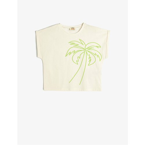 Koton T-Shirt Palm Print Short Sleeve Crew Neck Cotton Slike
