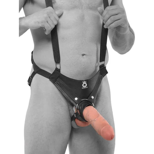 King Cock Strap-on 10 - šuplji dildo na štipaljku s pojasom (25 cm)