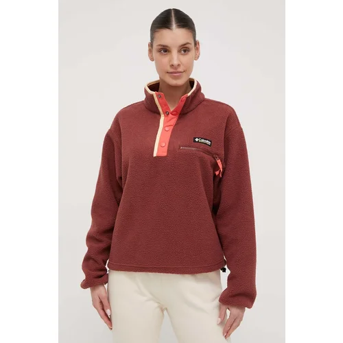 Columbia Sportska dukserica Helvetia Cropped boja: bordo, s uzorkom