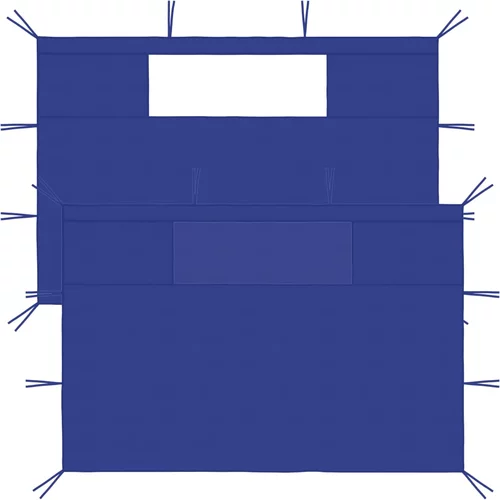 vidaXL Bočni zidovi za sjenicu s prozorima 2 kom plavi (315315)