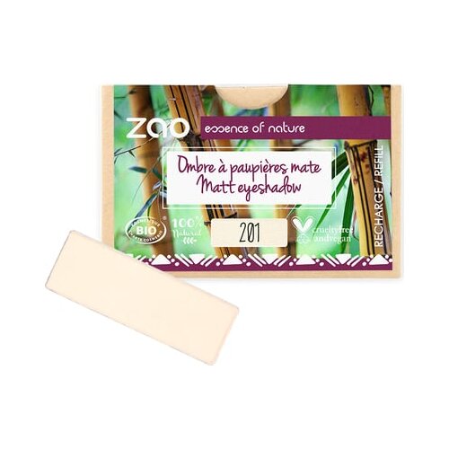 Zao refill rectangle eye shadow - 201 matt ivory Slike