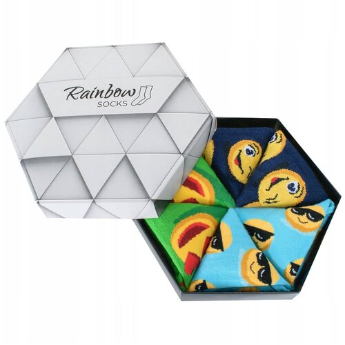 Kesi Rainbow Socks Emoticons Brainy Smiley Lover 3 Pairs Slike