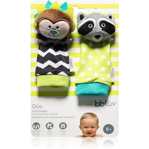 BBLÜV Düo nogavičke z ropotuljico Hedgehog / Racoon 2 kos Cene