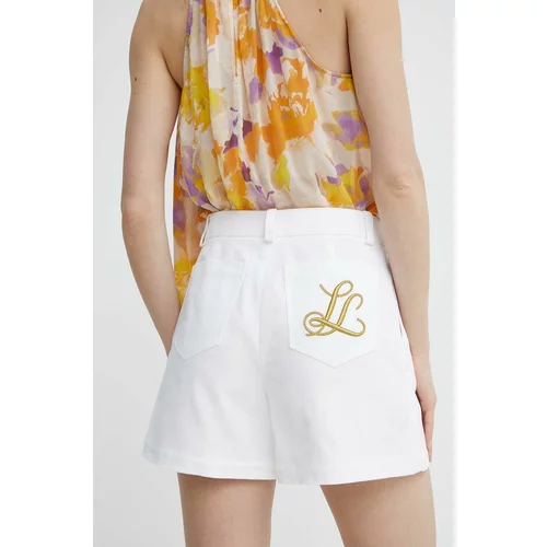 Luisa Spagnoli Kratke hlače RUNWAY COLLECTION za žene, boja: bijela, bez uzorka, visoki struk, 541105