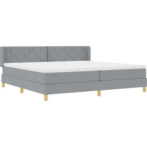 vidaXL Krevet s box springom i madracem svjetlosive boje 200x200 cm, Uzglavlje dizajn s dijamantnim blokovima svjetlosive boje 200 cm Cijene