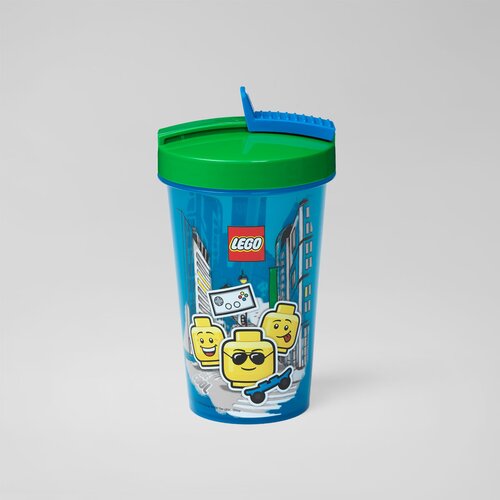 Lego ča&amp;scaron;a sa poklopcem i slamkom dečak 40441724 Slike