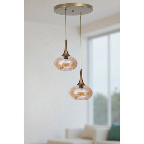Opviq luster 9048-2, 2 &amp;times; E27, medeni / zlatni Slike